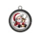 Pendentif Cabochon Argent - père noël et le cerf