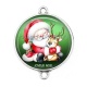 Connecteur Cabochon Argent - joyeux noël