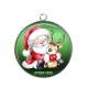 Pendentif Cabochon Argent - joyeux noël