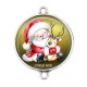 Connecteur Cabochon Argent - joyeux noël