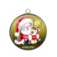 Pendentif Cabochon Argent - joyeux noël
