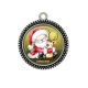 Pendentif Cabochon Argent - joyeux noël