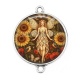 Connecteur Cabochon Argent - fée tournesol