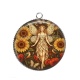 Pendentif Cabochon Argent - fée tournesol