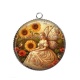 Pendentif Cabochon Argent - fée tournesol