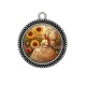 Pendentif Cabochon Argent - fée tournesol