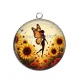 Pendentif Cabochon Argent - fée tournesol