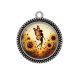 Pendentif Cabochon Argent - fée tournesol