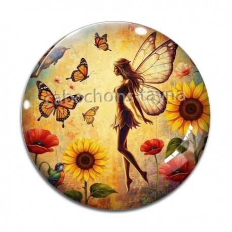Cabochon Verre - fée tournesol