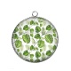Pendentif Cabochon Argent - feuille