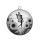 Pendentif Cabochon Argent - fée tournesol