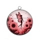 Pendentif Cabochon Argent - fée tournesol