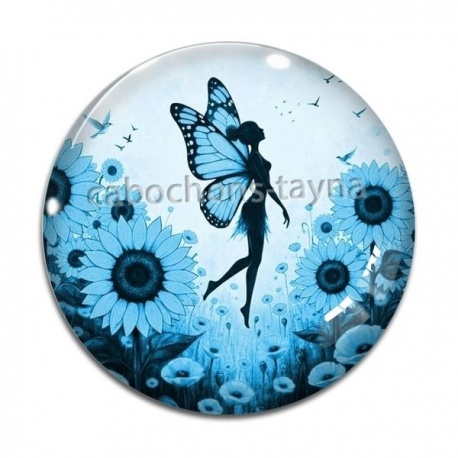 Cabochon Verre - fée tournesol