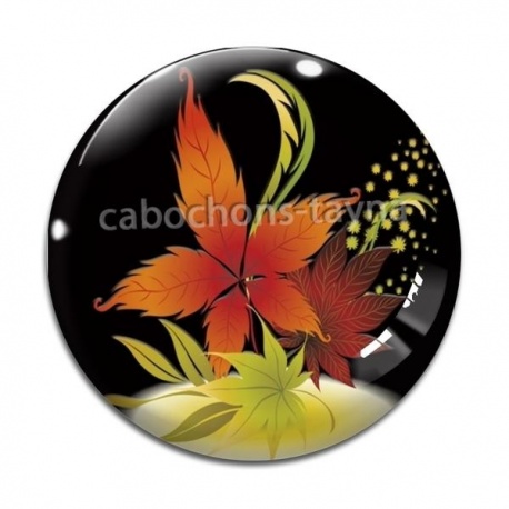 Cabochon Verre - feuille