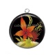 Pendentif Cabochon Argent - feuille