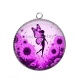 Pendentif Cabochon Argent - fée tournesol