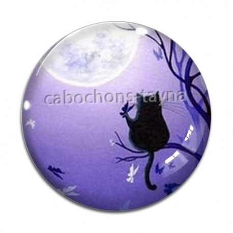 Cabochon Verre - chat