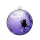Pendentif Cabochon Argent - chat