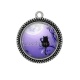 Pendentif Cabochon Argent - chat