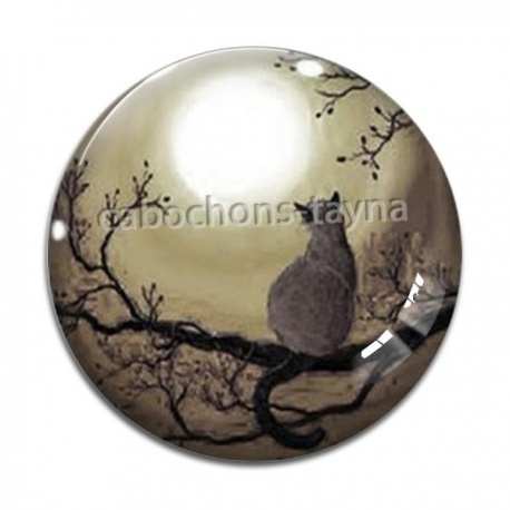 Cabochon Verre - chat