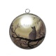 Pendentif Cabochon Argent - chat