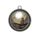 Pendentif Cabochon Argent - chat