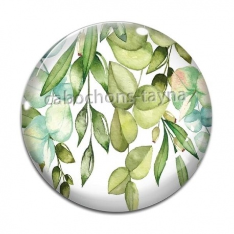 Cabochon Verre - feuille