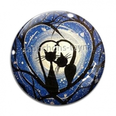 Cabochon Verre - chat