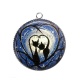 Pendentif Cabochon Argent - chat