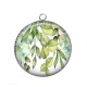 Pendentif Cabochon Argent - feuille