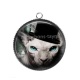 Pendentif Cabochon Argent - Cabochon chat sphynx
