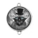 Connecteur Cabochon Argent - Cabochon chat sphynx
