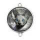 Connecteur Cabochon Argent - Cabochon chat sphynx