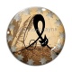 Cabochon Verre - chat noir sheriff