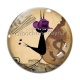 Cabochon Verre - chat noir sheriff