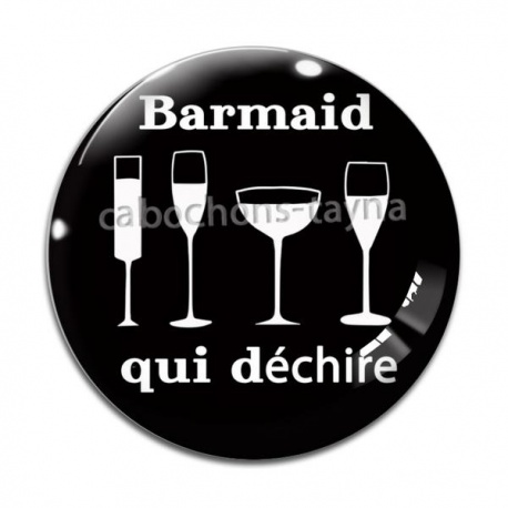 Cabochon Verre - barmaid qui déchire