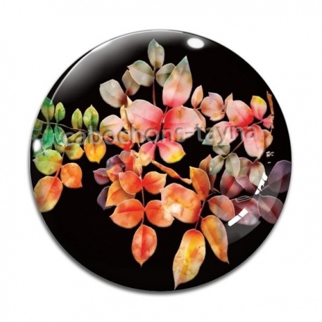 Cabochon Verre - feuille