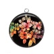 Pendentif Cabochon Argent - feuille
