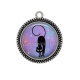 Pendentif Cabochon Argent - chat noir