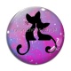 Cabochon Verre - chat noir