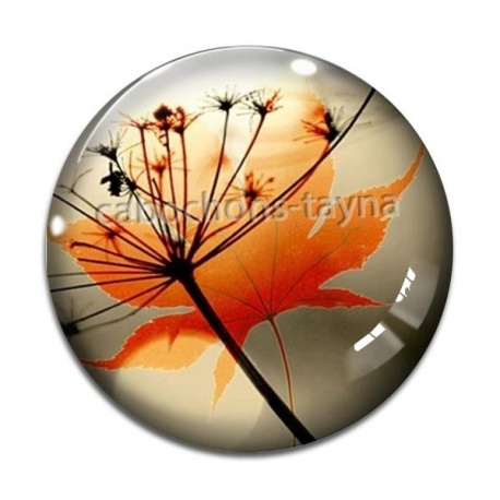 Cabochon Verre - feuille