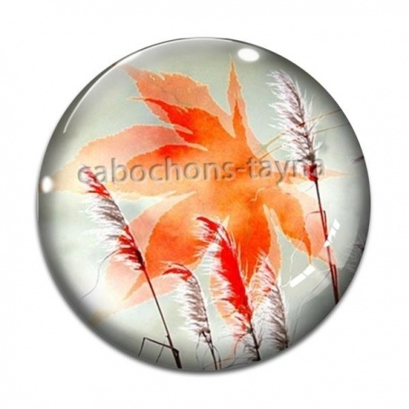 Cabochon Verre - feuille