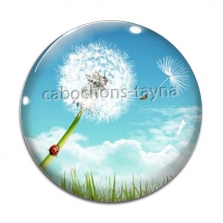 Cabochon Verre - pissenlit
