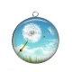 Pendentif Cabochon Argent - pissenlit