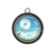 Pendentif Cabochon Argent - pissenlit