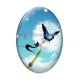 Cabochon Verre Ovale - chat noir pissenlit