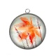 Pendentif Cabochon Argent - feuille