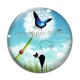 Cabochon Verre - chat noir pissenlit