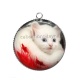 Pendentif Cabochon Argent - chat
