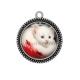 Pendentif Cabochon Argent - chat